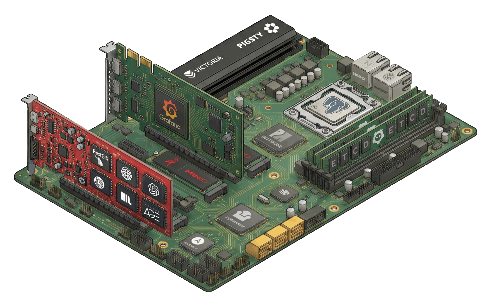 Pigsty PostgreSQL cluster architecture